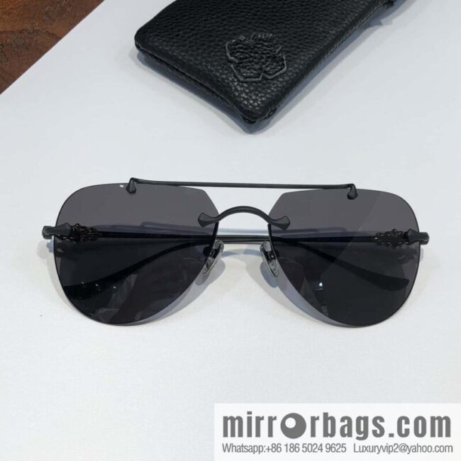 CHROME HEART Classic Double Beam Frameless Sunglasses