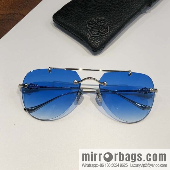 CHROME HEART Classic Double Beam Frameless Sunglasses