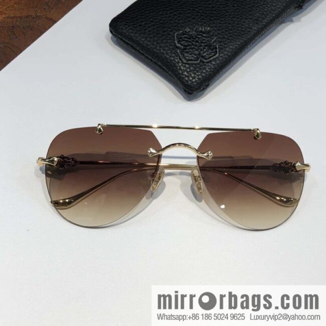 CHROME HEART Classic Double Beam Frameless Sunglasses
