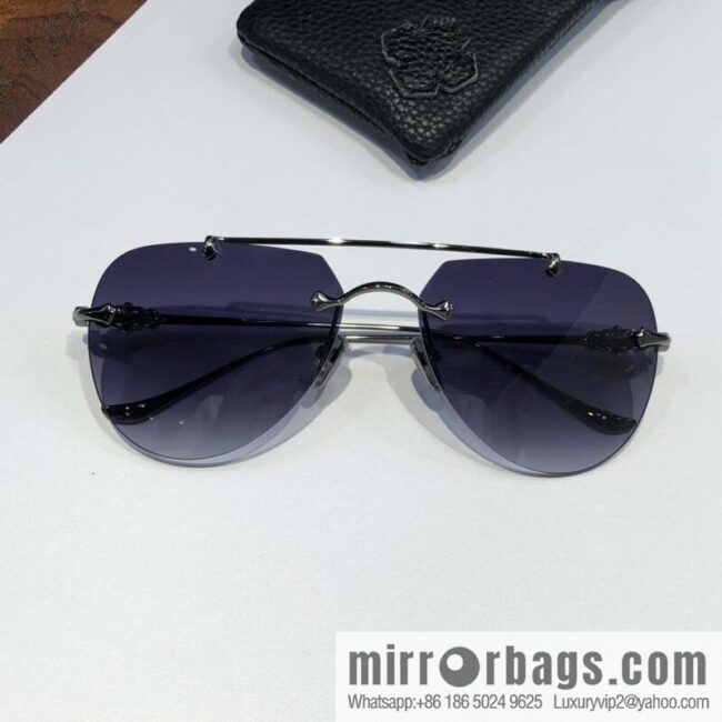 CHROME HEART Classic Double Beam Frameless Sunglasses