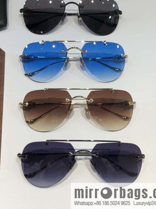 CHROME HEART Classic Double Beam Frameless Sunglasses