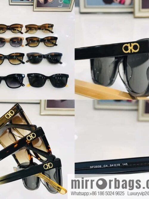 Ferragamo logo temple sunglasses