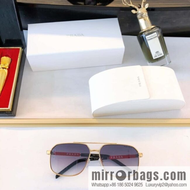 PRADA three-dimensional lettering engraved unisex sunglasses
