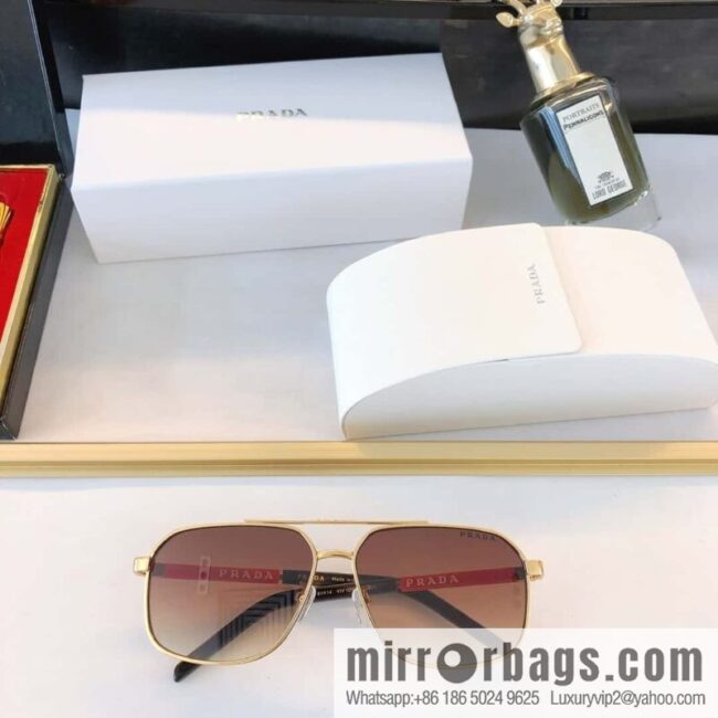 PRADA three-dimensional lettering engraved unisex sunglasses