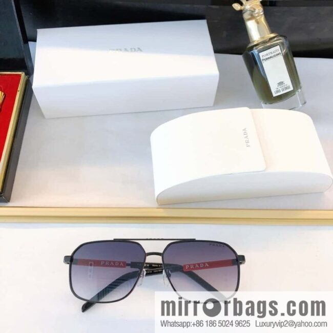 PRADA three-dimensional lettering engraved unisex sunglasses