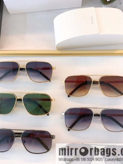 PRADA three-dimensional lettering engraved unisex sunglasses