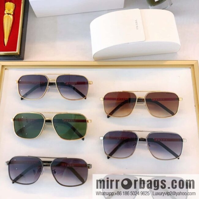 PRADA three-dimensional lettering engraved unisex sunglasses