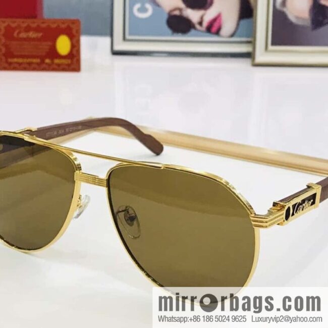 Cartier Metal Frame Unisex Sunglasses