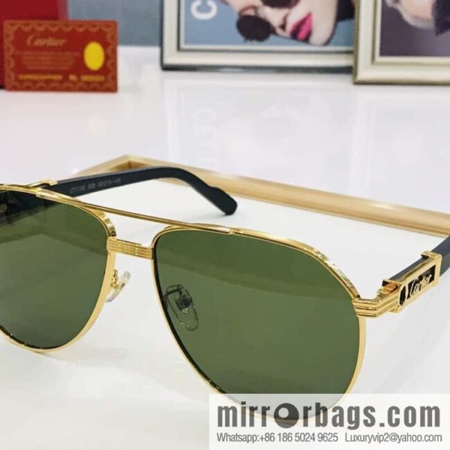 Cartier Metal Frame Unisex Sunglasses