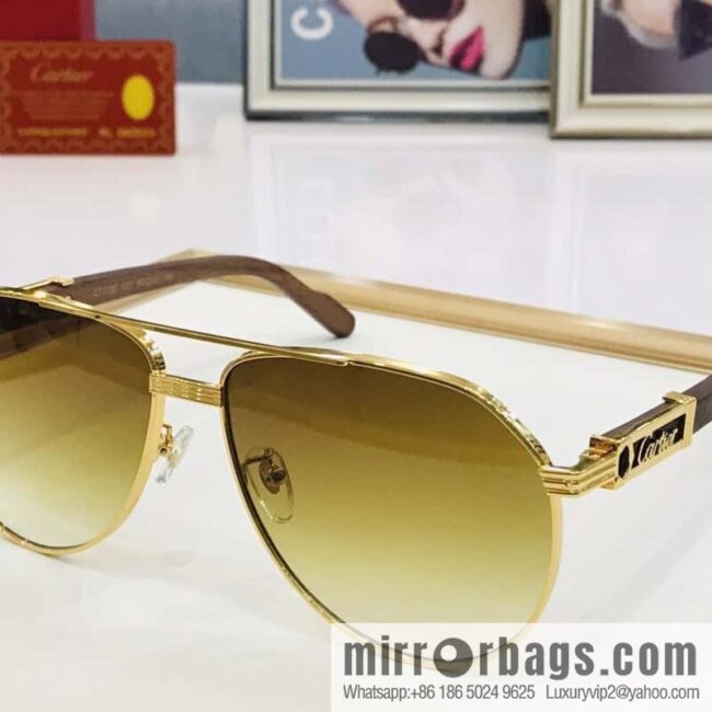 Cartier Metal Frame Unisex Sunglasses