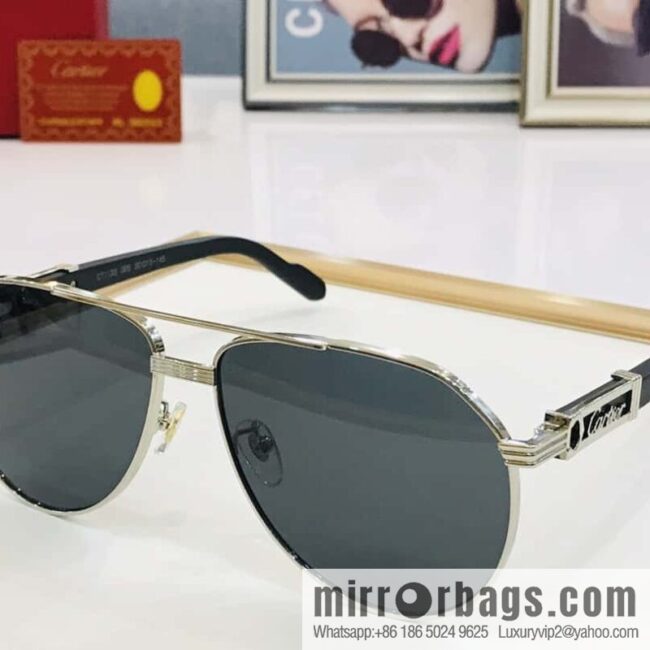 Cartier Metal Frame Unisex Sunglasses