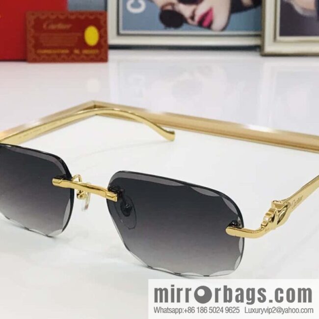 Cartier Frameless Trimmed Unisex Sunglasses