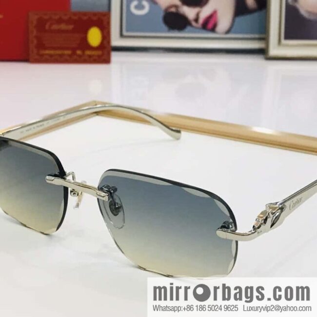 Cartier Frameless Trimmed Unisex Sunglasses