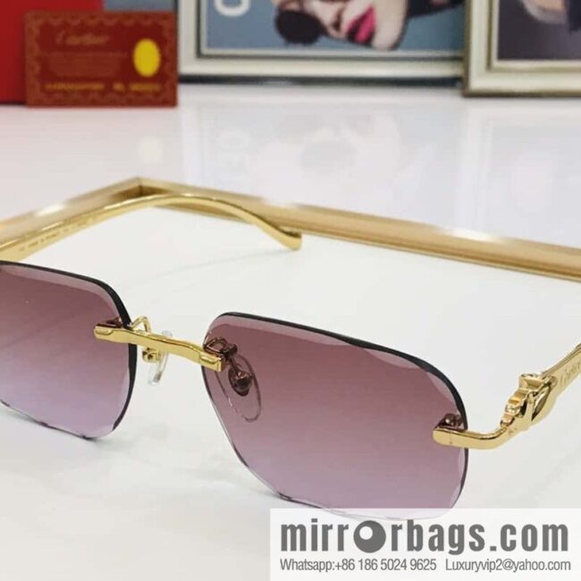 Cartier Frameless Trimmed Unisex Sunglasses