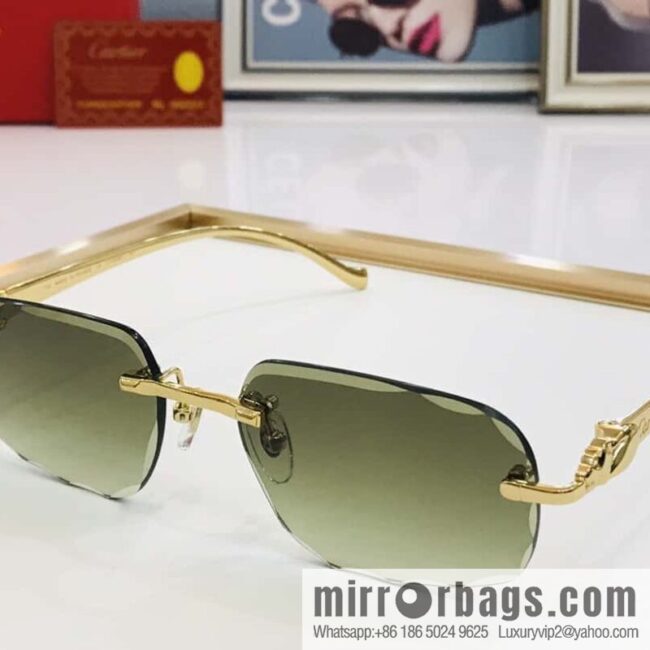 Cartier Frameless Trimmed Unisex Sunglasses