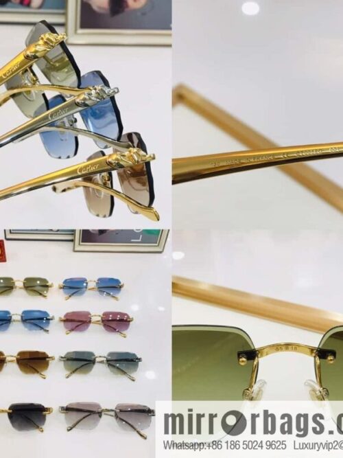 Cartier Frameless Trimmed Unisex Sunglasses
