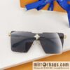 LV Louis Vuitton three-dimensional metal square sunglasses