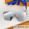 LV Louis Vuitton three-dimensional metal square sunglasses
