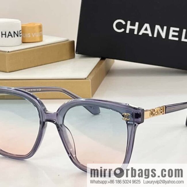 Chanel temple logo letter women\'s sunglasses