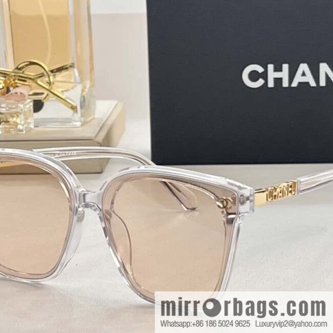 Chanel temple logo letter women\'s sunglasses