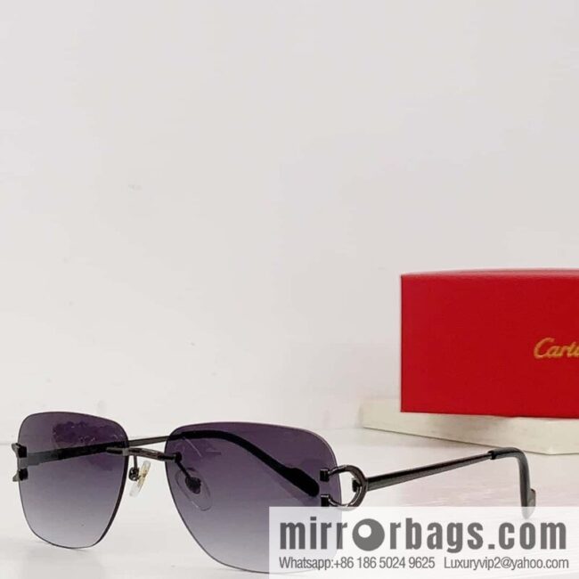 Cartier Metal Frameless Unisex Sunglasses