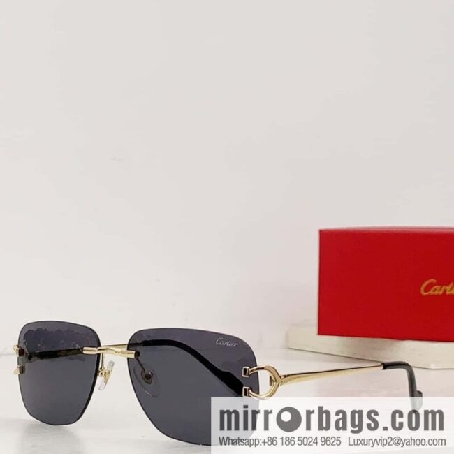 Cartier Metal Frameless Unisex Sunglasses