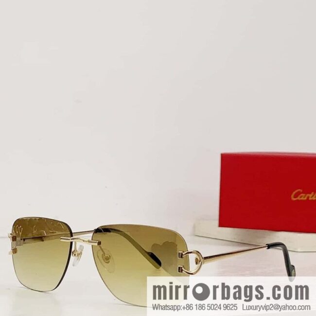 Cartier Metal Frameless Unisex Sunglasses