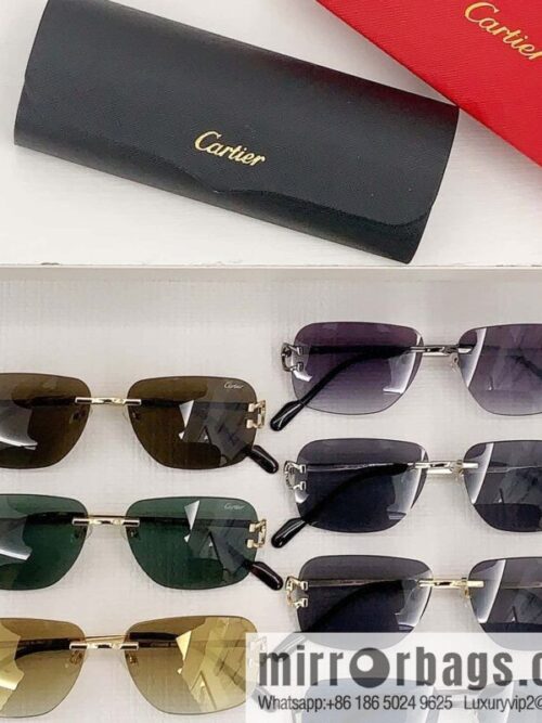 Cartier Metal Frameless Unisex Sunglasses