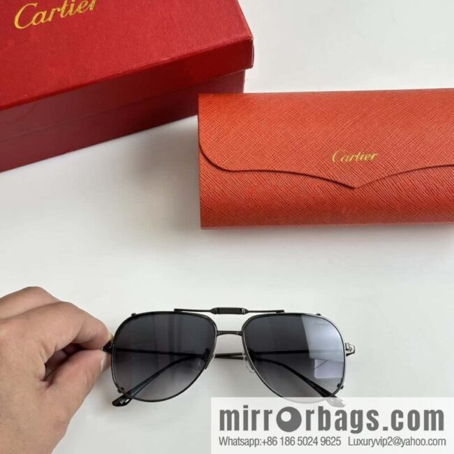 Cartier Metal Frame Unisex Sunglasses Cartier