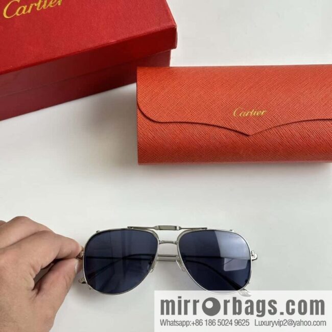 Cartier Metal Frame Unisex Sunglasses Cartier
