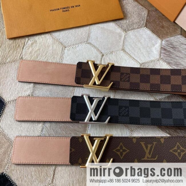 LV Monogram print, pearl mud metal buckle belt M9608 M9610 M9808