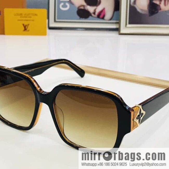 LV Louis Vuitton Plate Frame Unisex Sunglasses