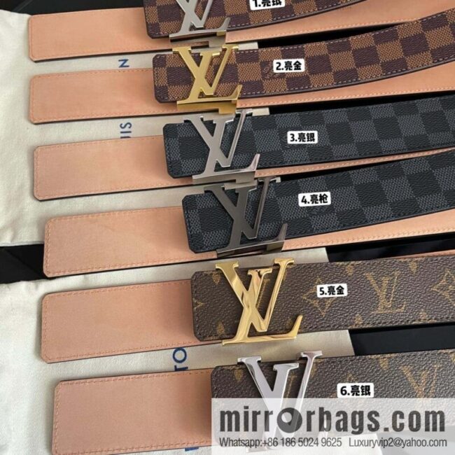 LV signature letter metal buckle belt M9808/M9608/M9610