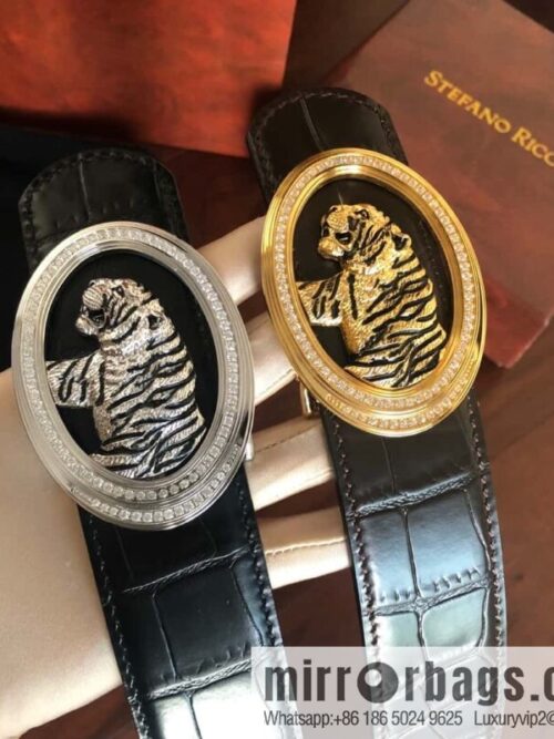 wsxc1694027045293_0-800x800vjtwicl15np30681_20250626022708.jpg Stefano Ricci Stephen, Stainless Steel Tiger Head Round Diamond Buckle 3.8cm Alligator Belt