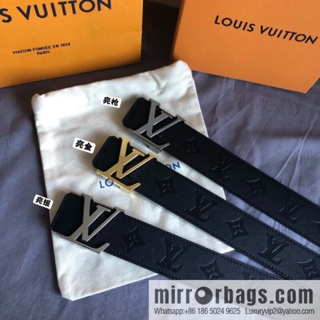 LV made in Spain embossed new presbyopia letter glossy buckle belt M0032