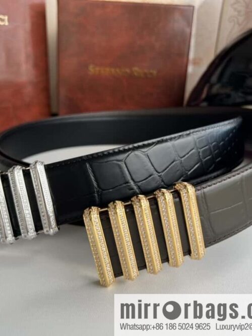 wsxc1694373502338_0-800x800mn3hjwogxwj30240_20250626021553.jpg Stefano Ricci Stephen, Stainless Steel Hollow Inner Wear Diamond Craft Button Head 3.8cm Alligator Belt