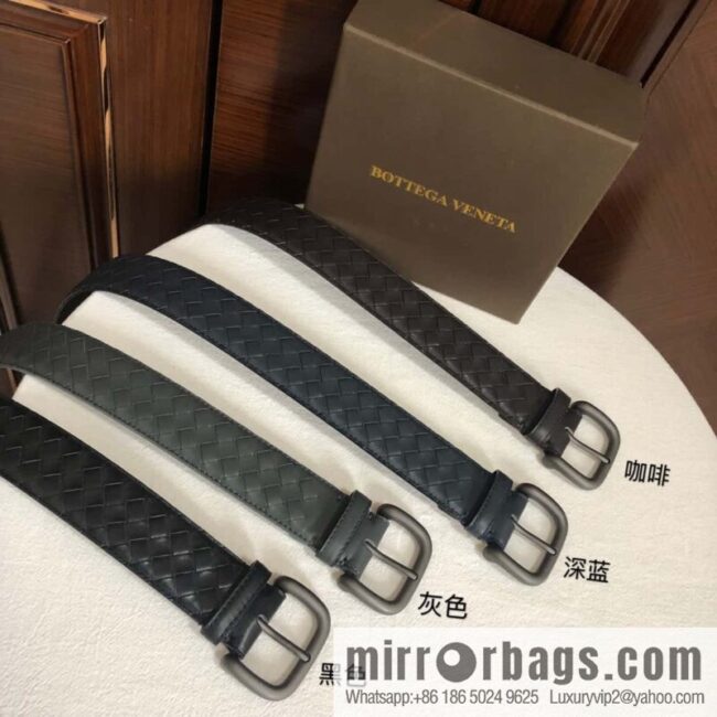Bottega Veneta Butterfly Replica Luxury Handbag, top layer cowhide woven 3.8cm classic color pin buckle belt