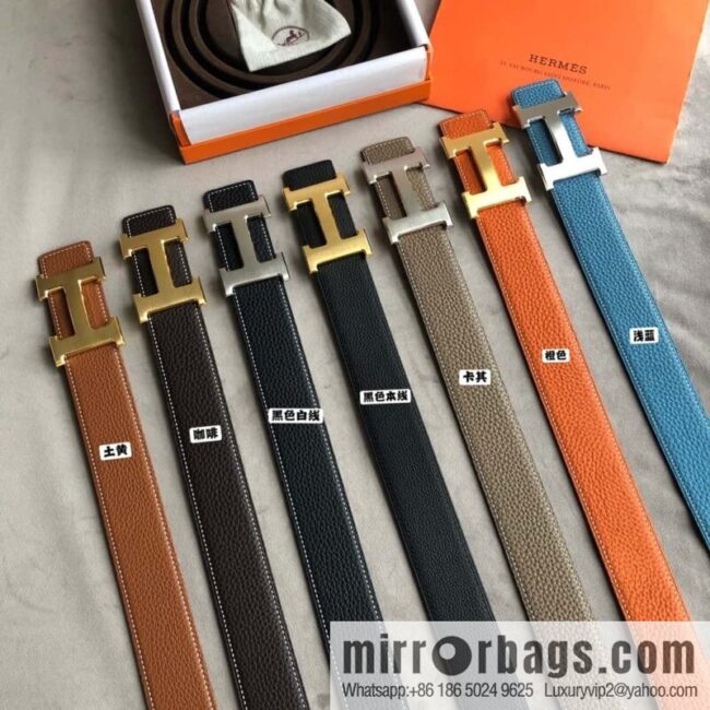 Hermes Hermes, men\'s 3.8cm classic stainless steel H solder joint metal buckle belt