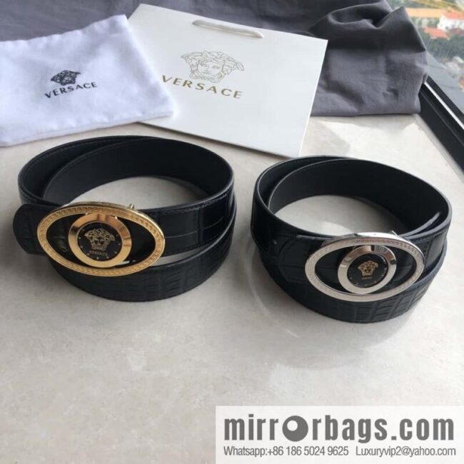 VERSACE Versace, Medusa Flip Metal Buckle 3.5cm Alligator Belt 3.5cm