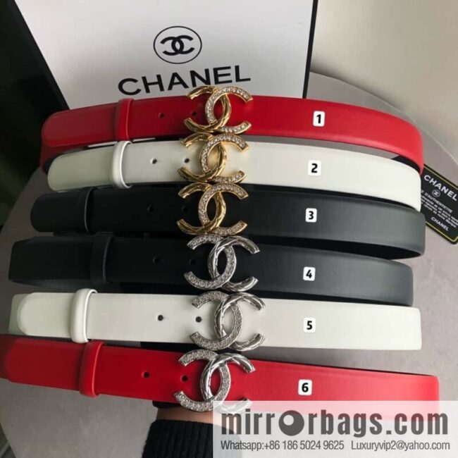 CHANEL double C diamond buckle with first-layer cowhide belt 3.0cm