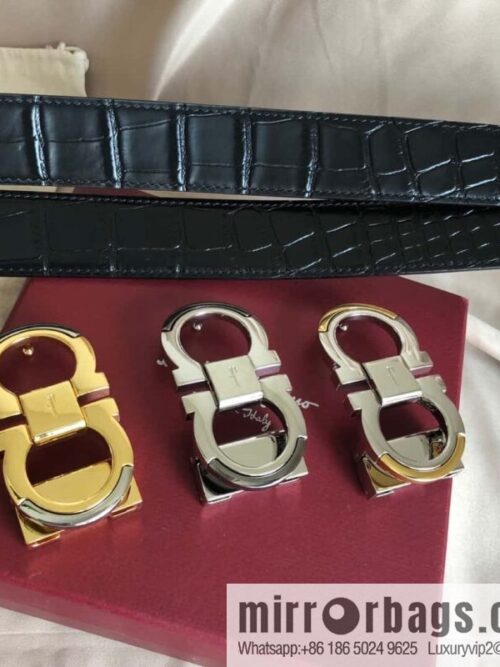 wsxc1695061928633_0-800x800dun4t0y50tl19136_20250625203255.jpg Ferragamo Gancio Double Circle Intertone Edge Metal Clip Buckle, Crocodile Belt 3.5cm