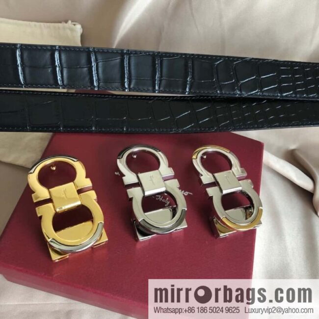 wsxc1695061928633_0-800x800dun4t0y50tl19136_20250625203255.jpg Ferragamo Gancio Double Circle Intertone Edge Metal Clip Buckle, Crocodile Belt 3.5cm