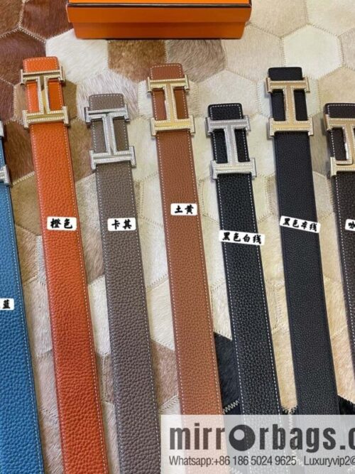 wsxc1695396278536_0-800x800xu3fdriqbfa18632_20250625202013.jpg Hermes, stainless steel double-row diamond buckle, original leather lychee pattern belt 3.8cm