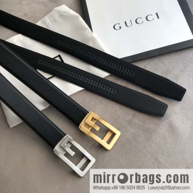GUCCI G letter automatic buckle, imported double-sided first-layer cowhide belt 3.5cm