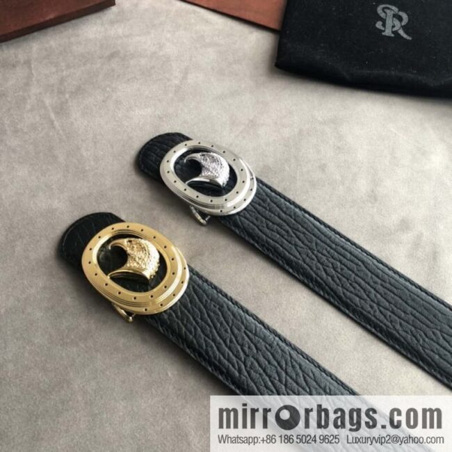 Stefano Ricci Stephen, Eagle Metal Buckle, Top Cowhide Elephant Textured Belt 3.8cm