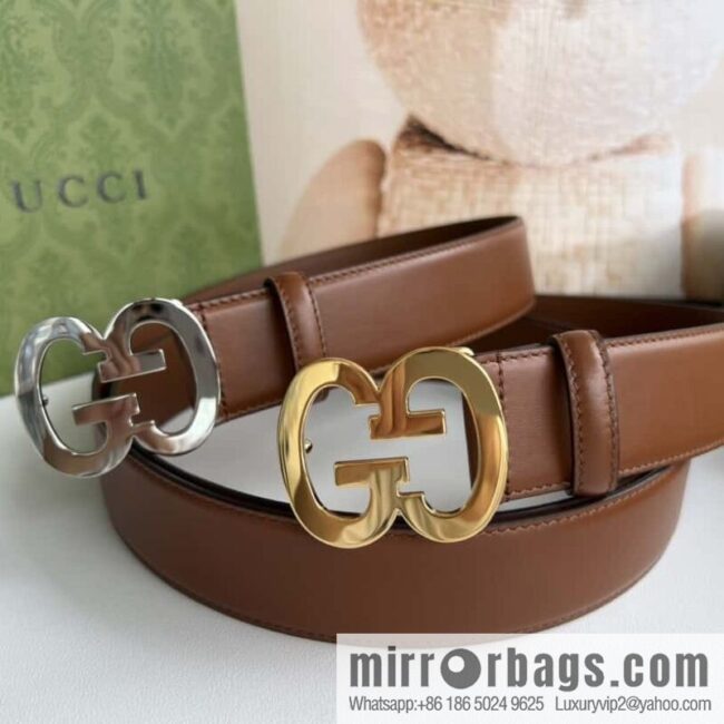 GUCCI Interlocking Double G Buckle, Cowhide Belt 4.0cm