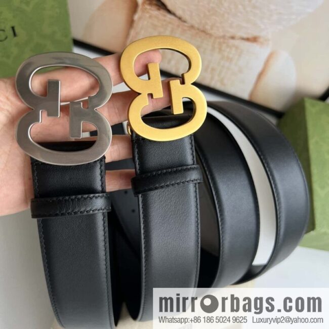 GUCCI Interlocking Double G Buckle, Cowhide Belt 4.0cm