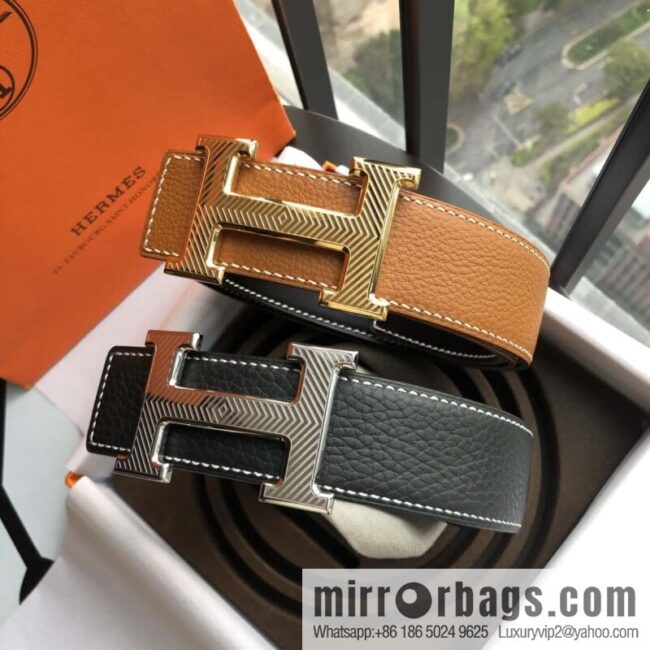 Hermes Hermes, stainless steel pattern buckle, imported selected high-quality leather belt 3.8cm
