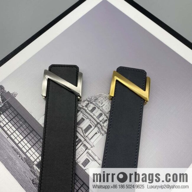 ZEGNA Zegna, stainless steel hardware Z push buckle, double-sided cowhide belt 4.0CM