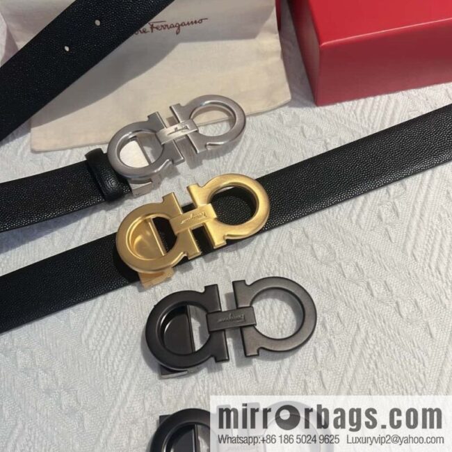 Ferragamo Ferragamo, exquisite figure 8 metal clasp, cowhide belt 3.5cm